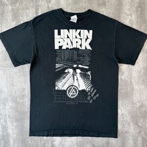 Vintage Linkin Park T-Shirt Men M Black Band Time Of Development Nu Metal Faded